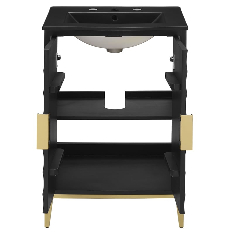 Beau Bathroom Vanity with Basin in Black Black