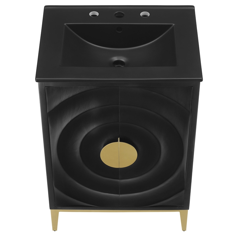 Beau Bathroom Vanity with Basin in Black Black