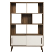Transmit Bookcase with Sliding Doors in Walnut Linen
