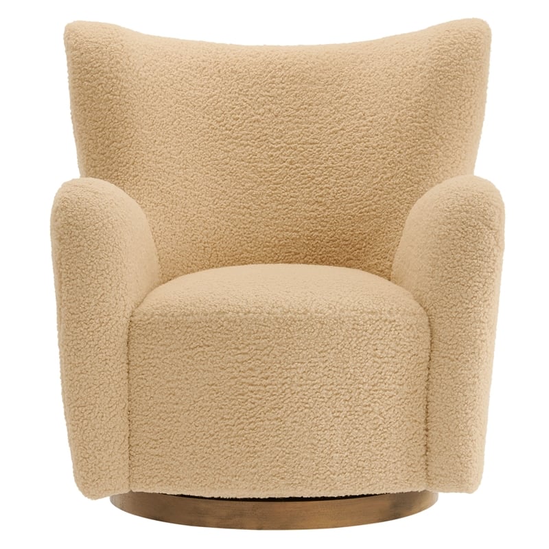 Montrose Swivel Accent Chair in Ivory Walnut