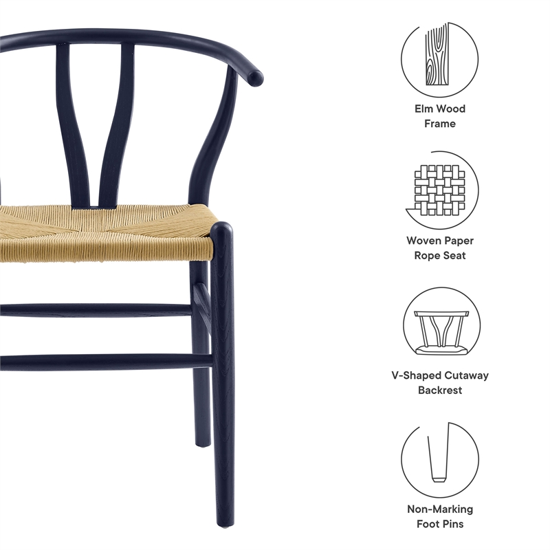 Amish Dining Accent Chair in Midnight Blue