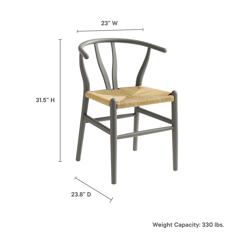 Amish Dining Accent Chair in Light Gray