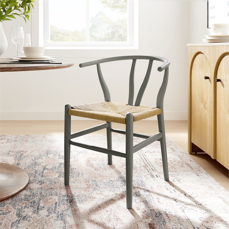 Amish Dining Accent Chair in Light Gray