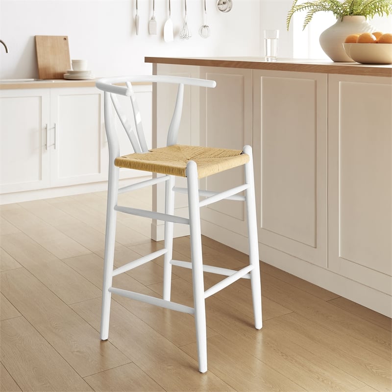 Amish Bar Stool in White