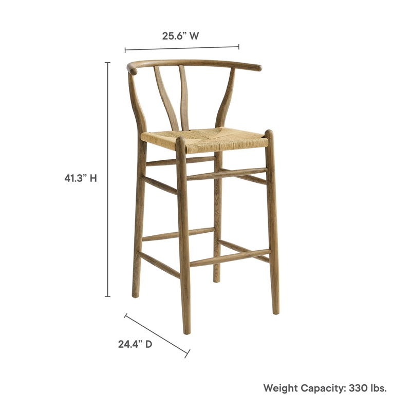 Amish Bar Stool in Weathered Gray Teak