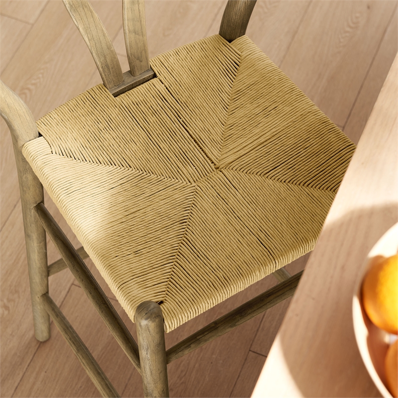 Amish Bar Stool in Weathered Gray Teak