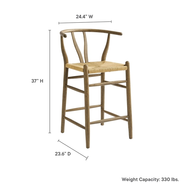 Amish Counter Stool in Weathered Gray Teak