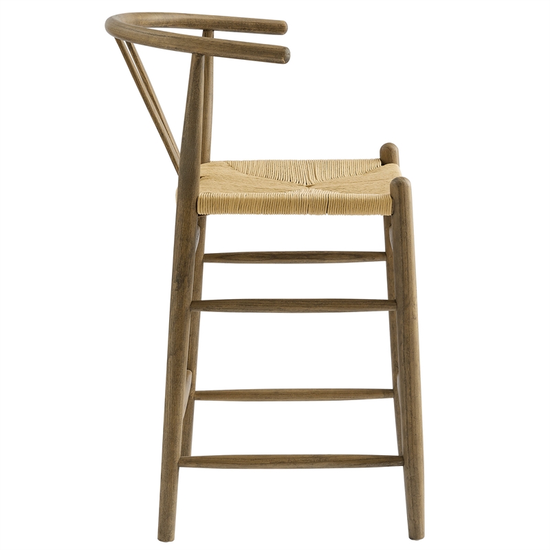 Amish Counter Stool in Weathered Gray Teak