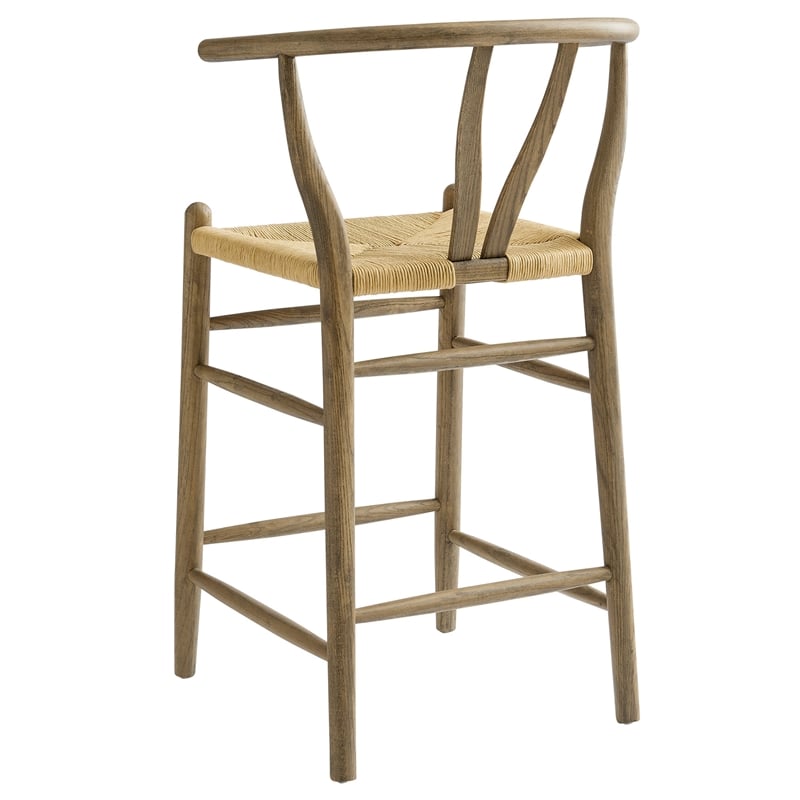 Amish Counter Stool in Weathered Gray Teak