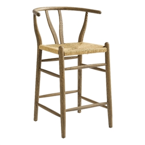 Amish Counter Stool in Weathered Gray Teak