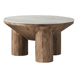 Ellison Coffee Table With Marble Top in Walnut