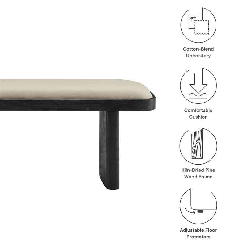 Iver Accent Bench in Black Flax