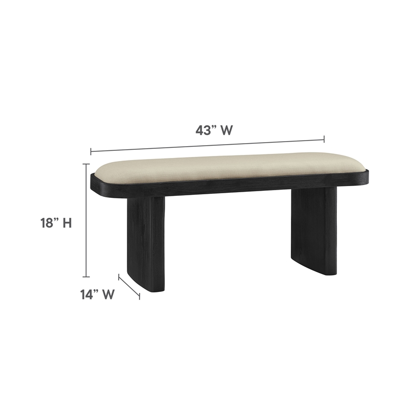 Iver Accent Bench in Black Flax