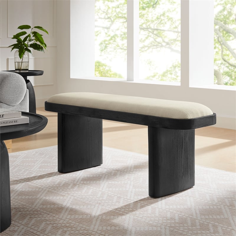 Iver Accent Bench in Black Flax