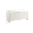 Waterflute Sideboard Cabinet in White Matte