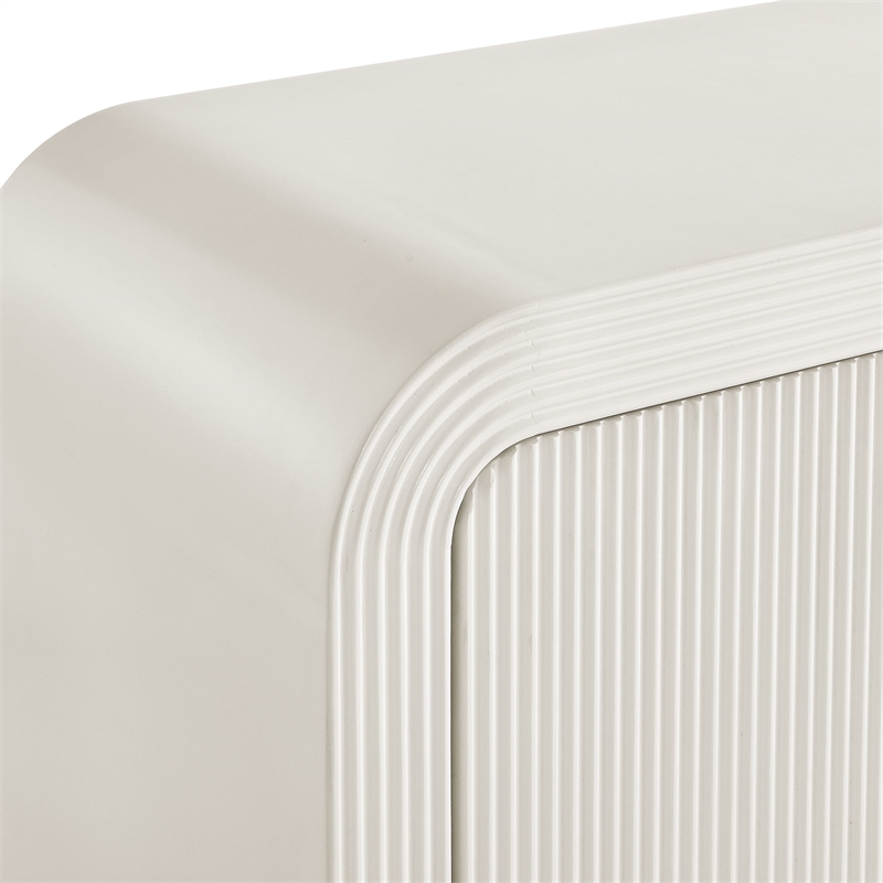 Waterflute Sideboard Cabinet in White Matte