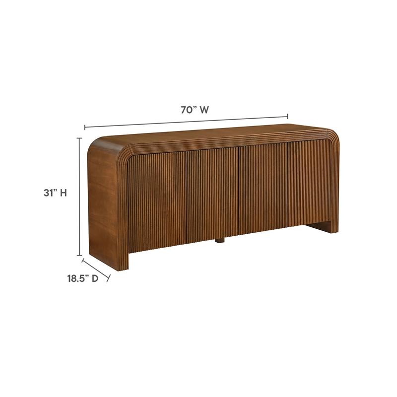 Waterflute Sideboard Cabinet in Walnut