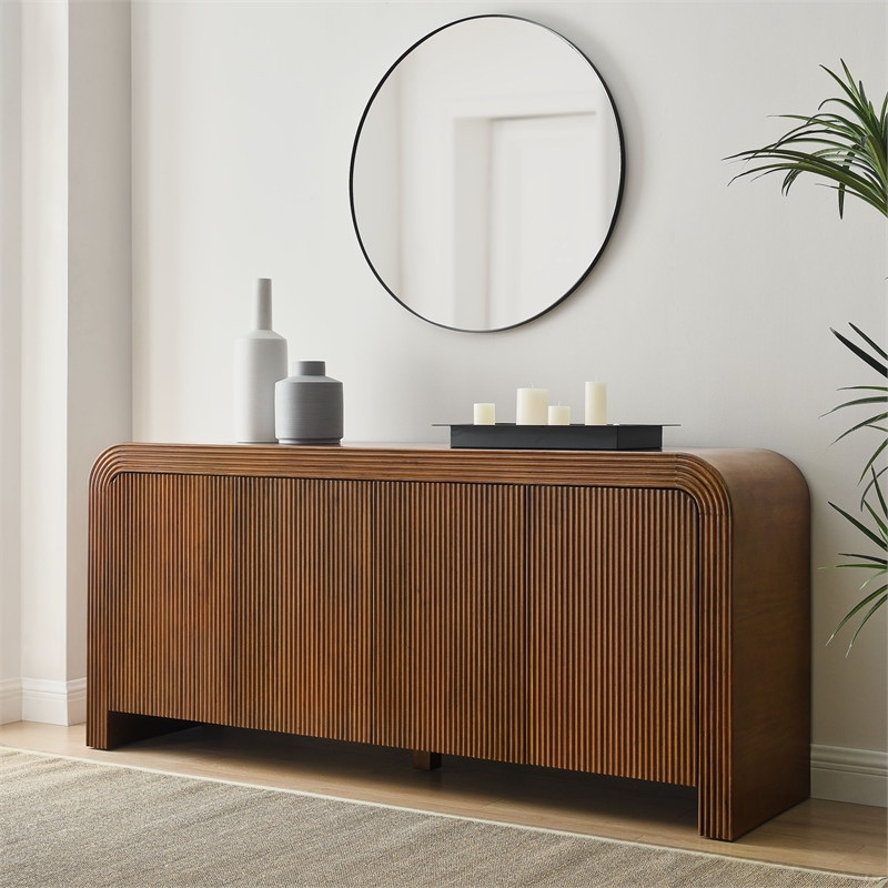 Waterflute Sideboard Cabinet in Walnut