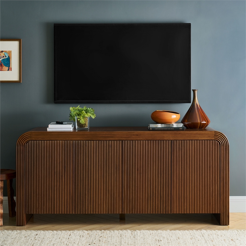 Waterflute Sideboard Cabinet in Walnut