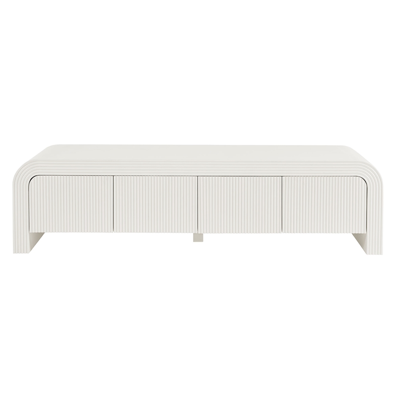 Waterflute TV Stand in White Matte