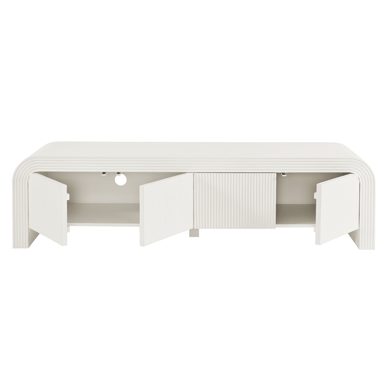 Waterflute TV Stand in White Matte