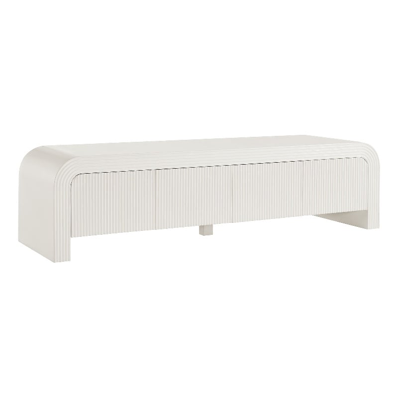Waterflute TV Stand in White Matte