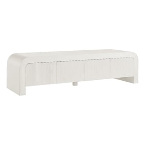 Waterflute TV Stand in White Matte