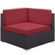 Gather Corner Sectional Set of 2 in Espresso Red
