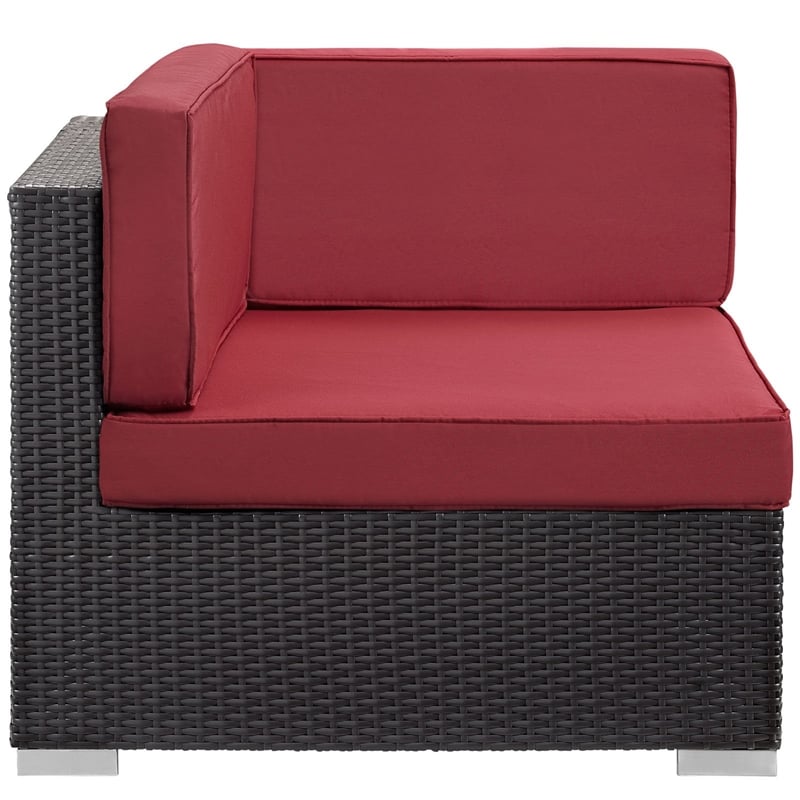 Gather Corner Sectional Set of 2 in Espresso Red
