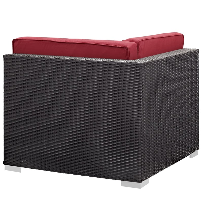 Gather Corner Sectional Set of 2 in Espresso Red