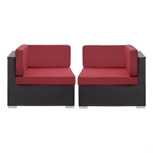 gather corner sectional set of 2 in espresso red