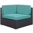 Gather Corner Sectional Set of 2 in Espresso Turquoise