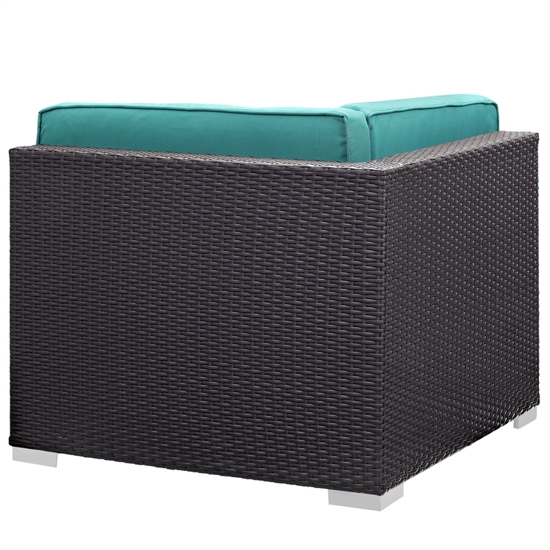 Gather Corner Sectional Set of 2 in Espresso Turquoise