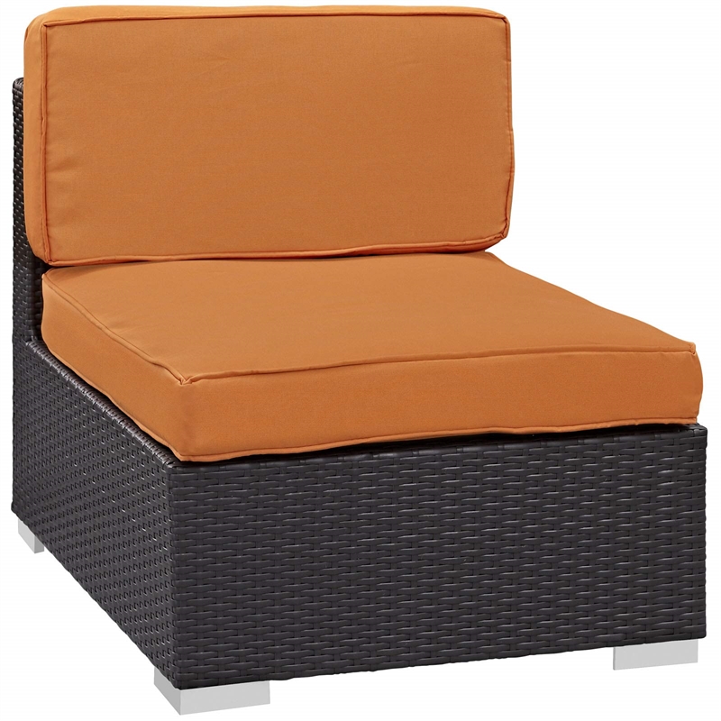 Gather Armless Chair Set of 2 in Espresso Orange