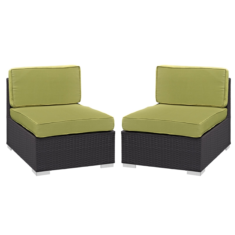 Gather Armless Chair Set of 2 in Espresso Peridot
