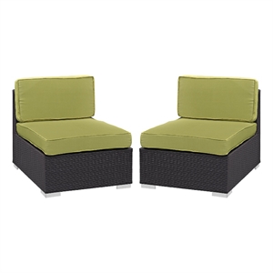 gather armless chair set of 2 in espresso peridot