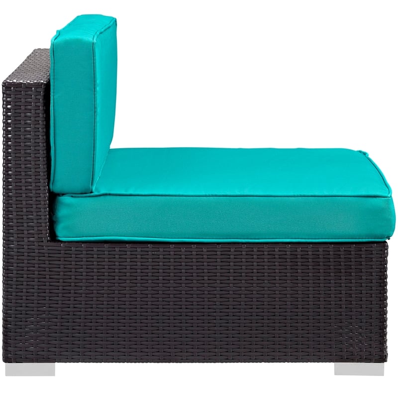Gather Sectional Set in Espresso Turquoise