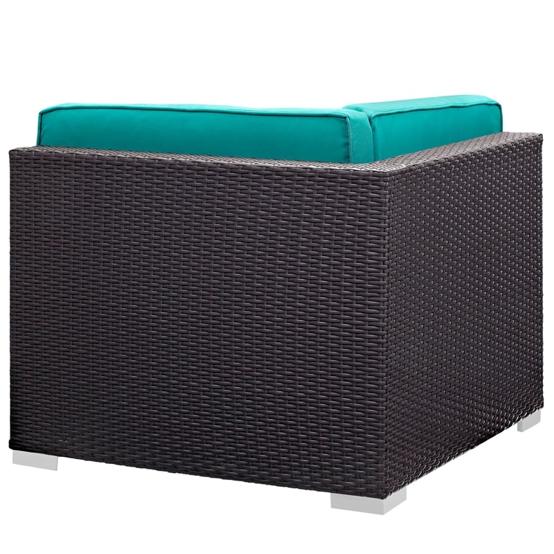 Gather Sectional Set in Espresso Turquoise