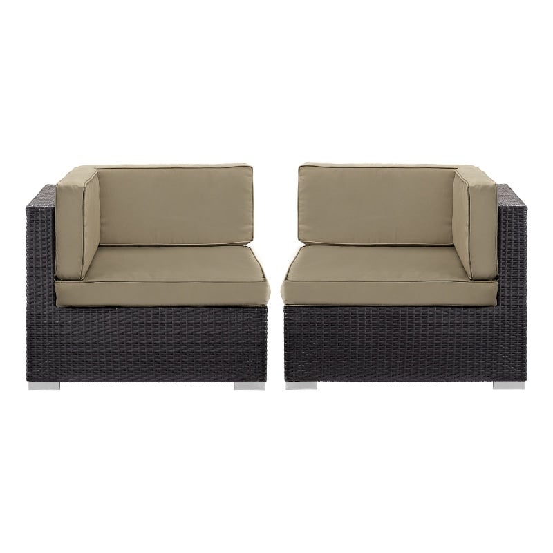 Gather Corner Sectional Set of 2 in Espresso Mocha