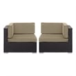 Gather Corner Sectional Set of 2 in Espresso Mocha