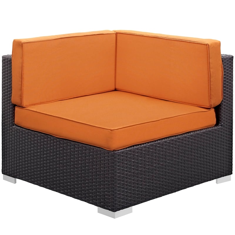 Gather Corner Sectional Set of 2 in Espresso Orange
