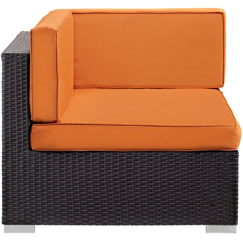 Gather Corner Sectional Set of 2 in Espresso Orange