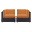 Gather Corner Sectional Set of 2 in Espresso Orange
