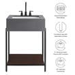Etch Bathroom Vanity with Sink in Black White