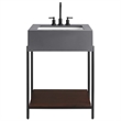 Etch Bathroom Vanity with Sink in Black White