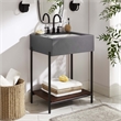 Etch Bathroom Vanity with Sink in Black White