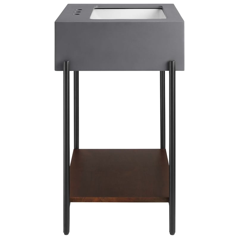 Etch Bathroom Vanity with Sink in Black White
