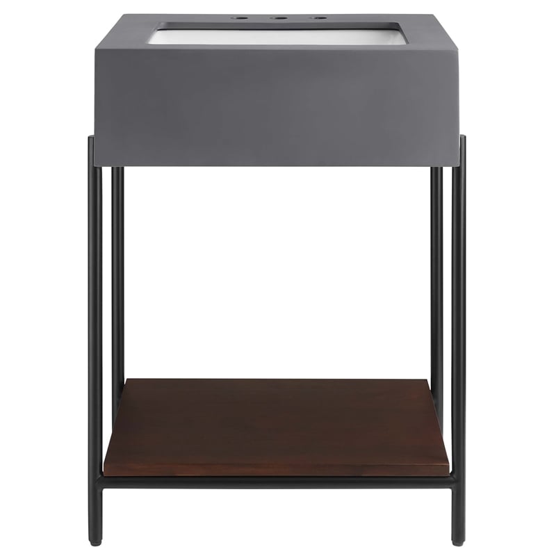 Etch Bathroom Vanity with Sink in Black White