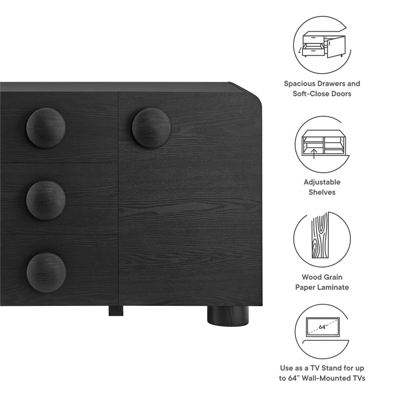 Sonnet Sideboard Storage Cabinet in Black