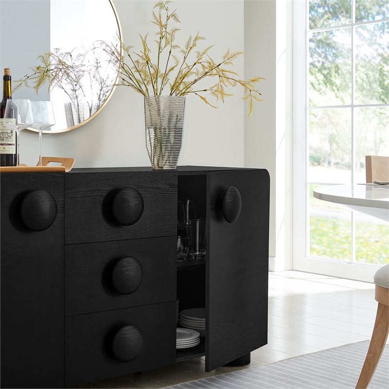 Sonnet Sideboard Storage Cabinet in Black